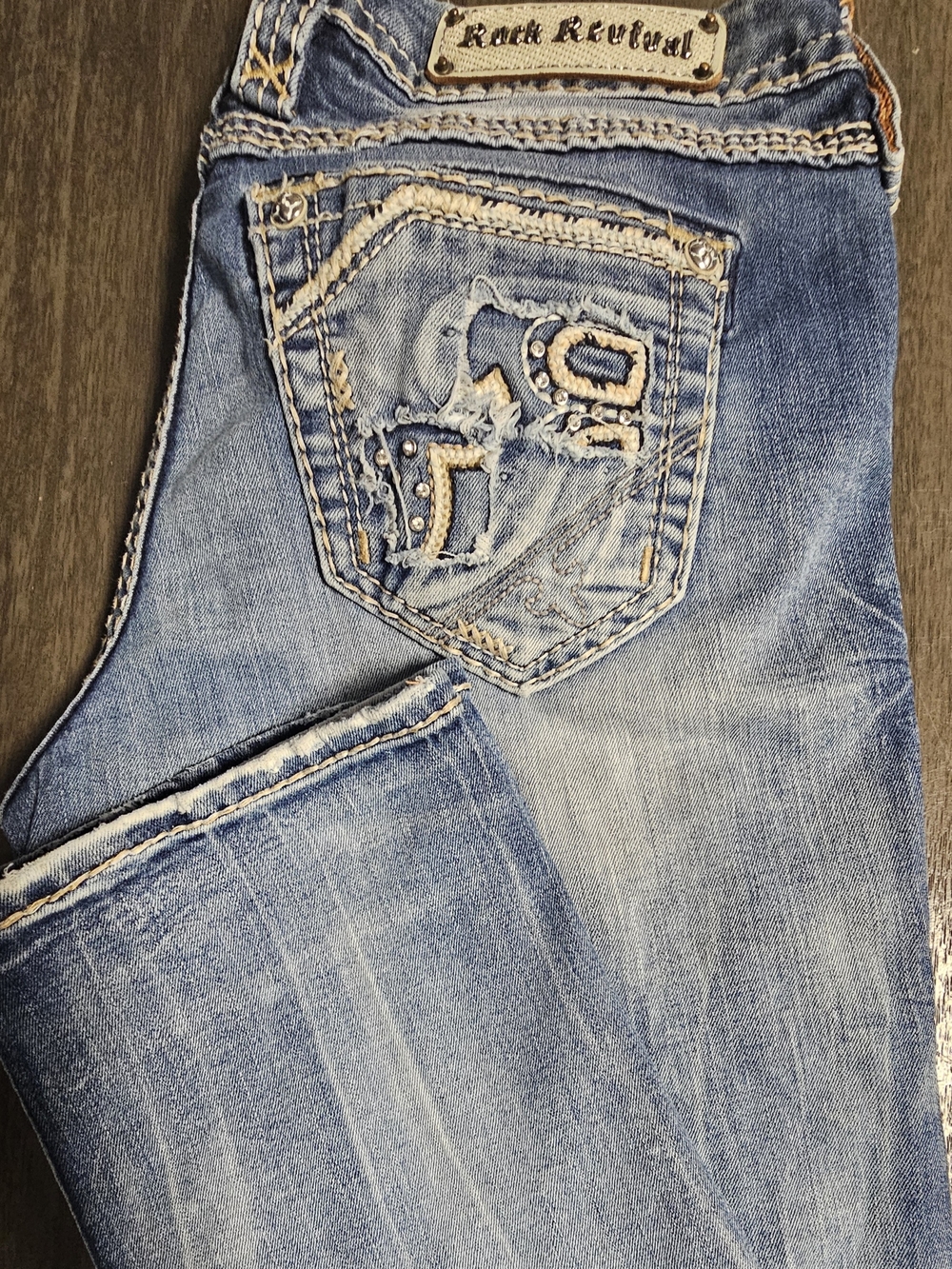 Rock Revival Women's Light Blue Distressed Jeans